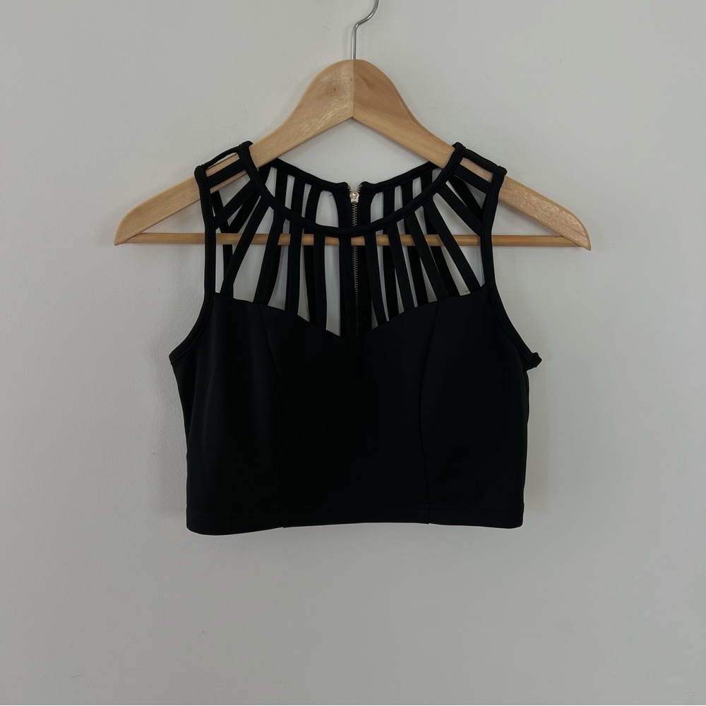 5/$40 ALT B Caged black Top size small - Picture 2 of 10
